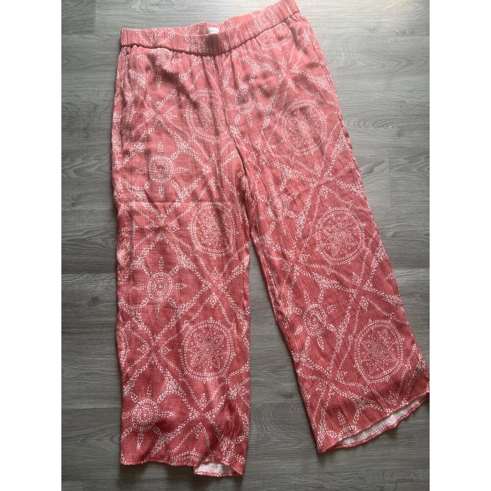 Wonderly size 3X pink &  patterned wide leg pants